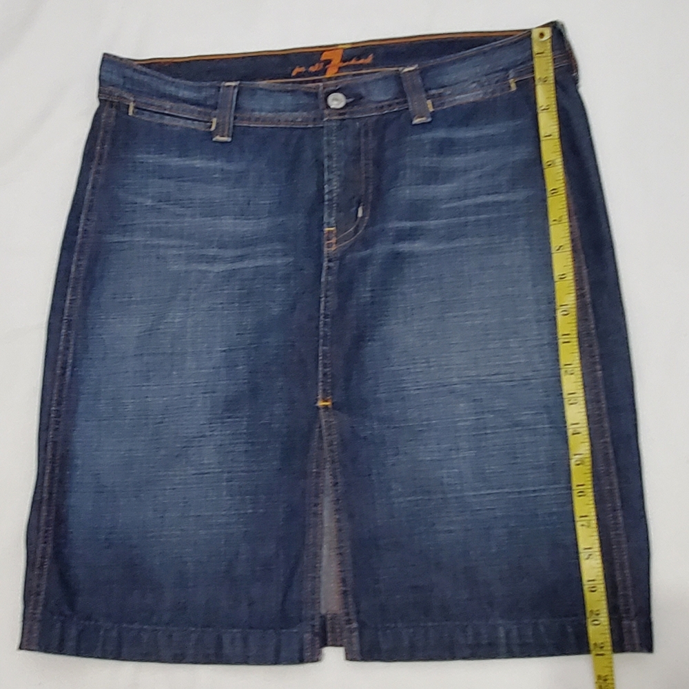 7 For All Mankind Denim Skirt 30 Waist - Picture 7 of 8